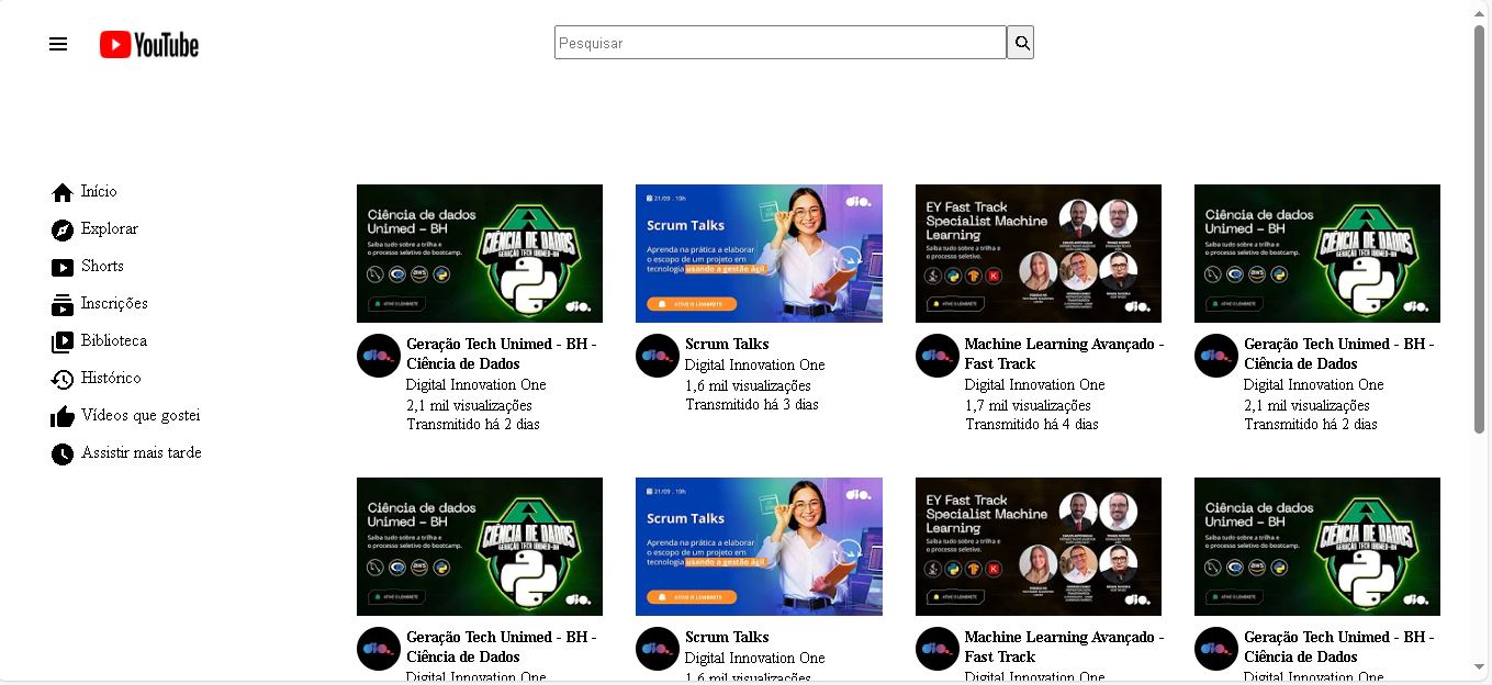 Layout YouTube